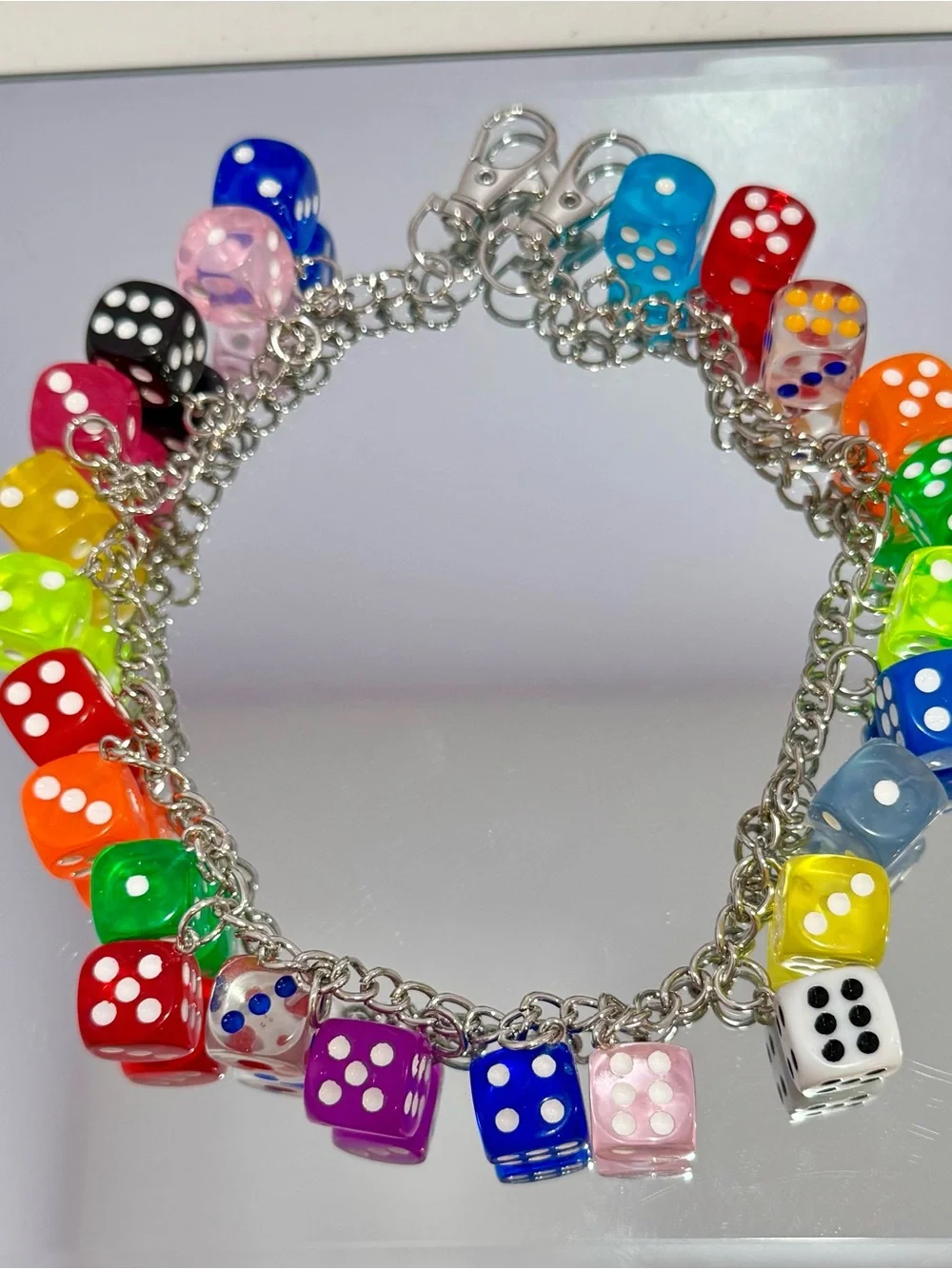 New Multicolor Dice Bag Chain 18 inches